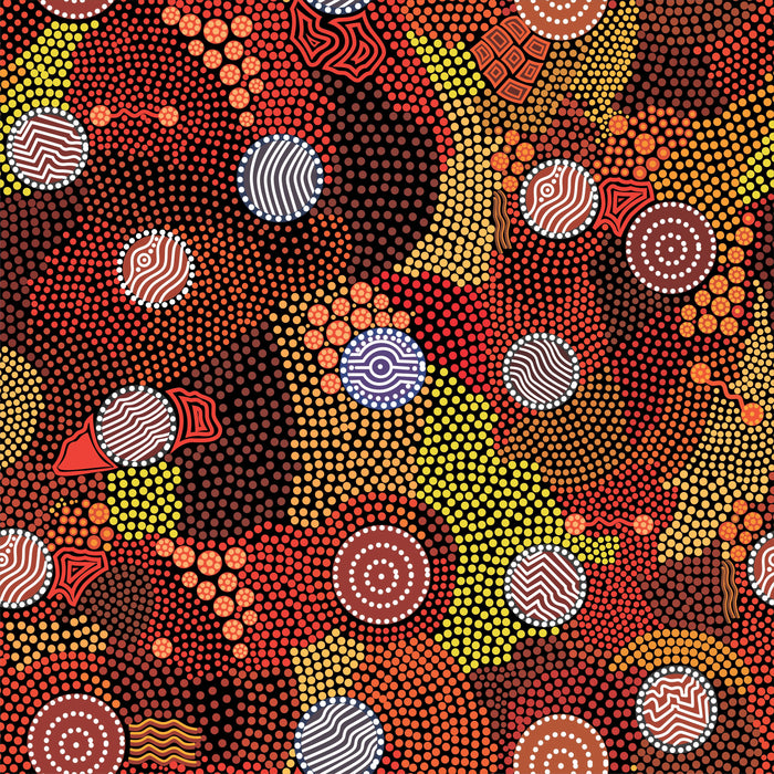 Upper Bullawa Aboriginal Pattern COTTON Fabric Per Metre