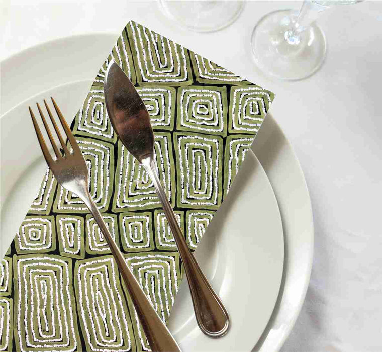 Napkin Thomas Tjapaltjarri Khaki | Set of 4 - Fair Dinkum Gifts