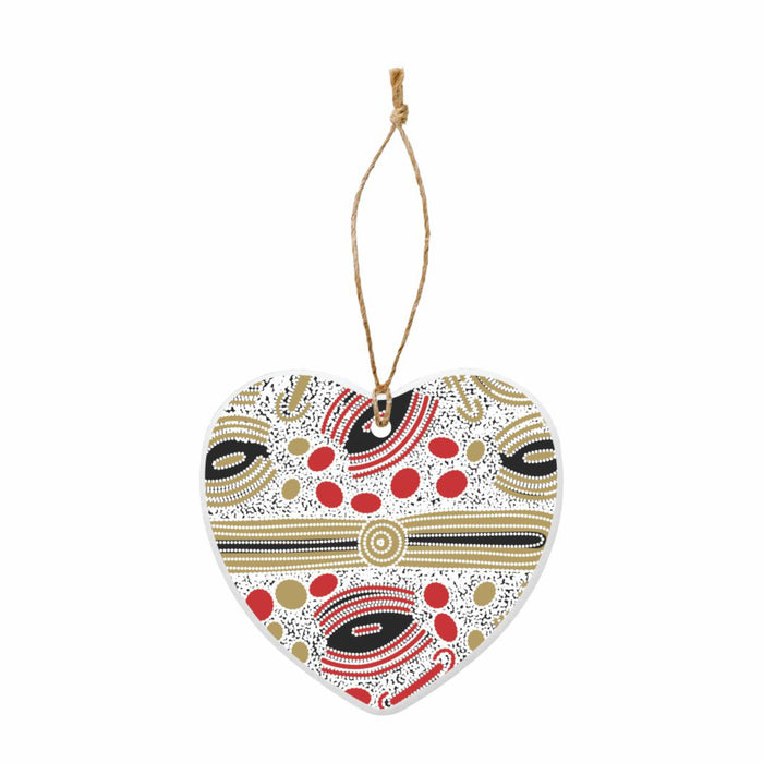 Ceramic Hanging Decoration Heart By Glenys Gibson
