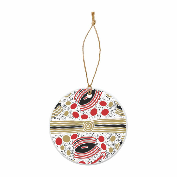 Ceramic Round Hanging Decoration By Glenys Gibson