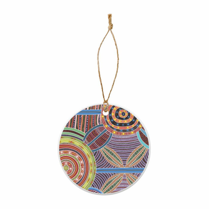 Ceramic Round Hanging Decoration By Cindy Wallace - Arches