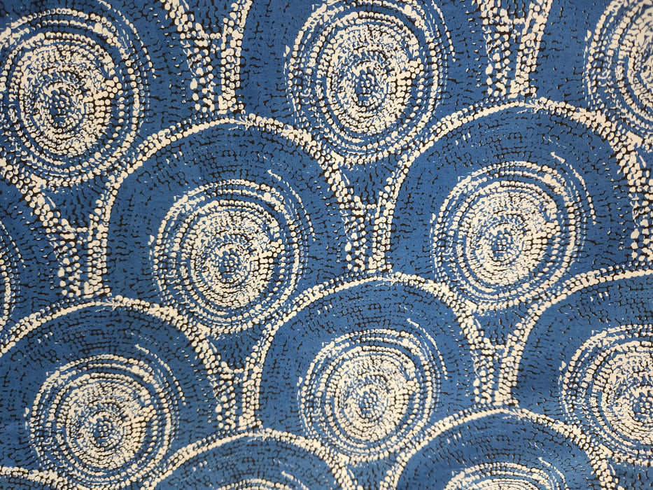 Clearance Aboriginal COTTON Fabric Per Metre - Sabrina Robertson MIDNIGHT