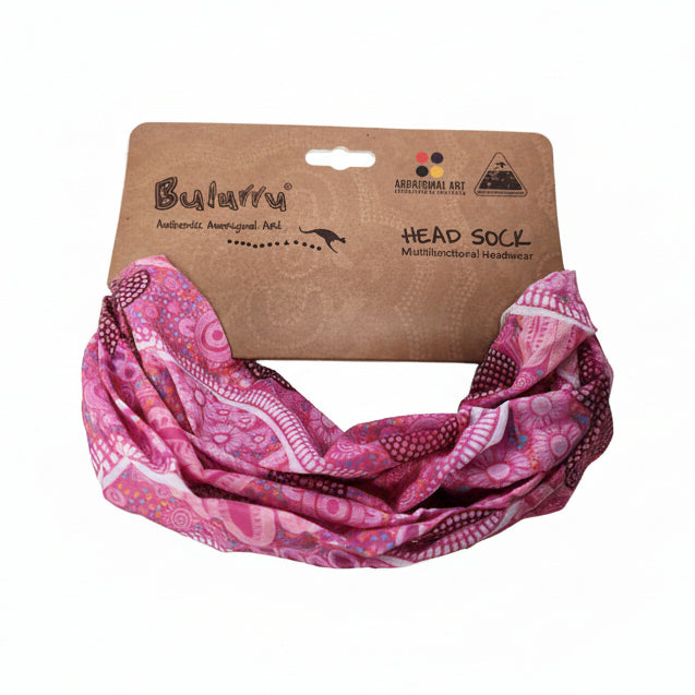 Pink patterned head sock called womens journey