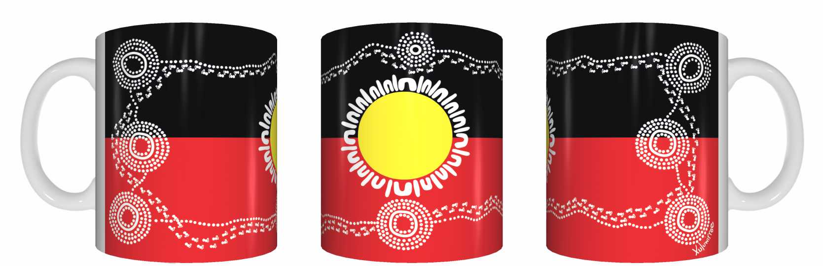 Aboriginal Flag Design Ceramic Mug By Debbie Scott
