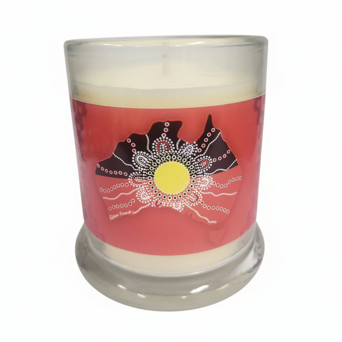 Scented Candle - Aboriginal Flag By Kathleen Buzzacott