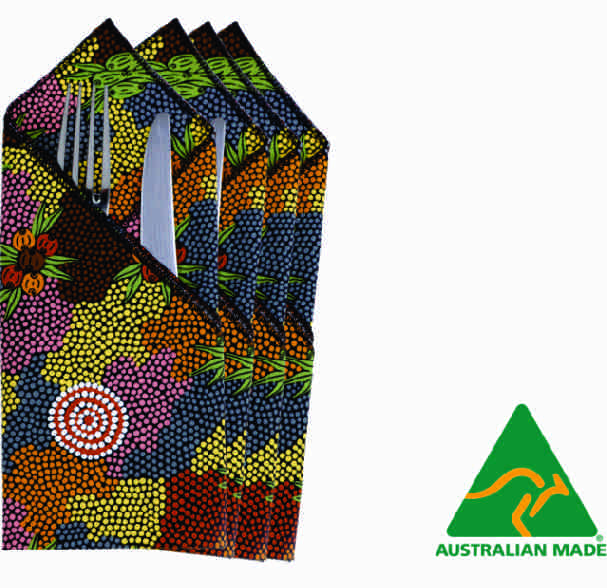Art Down Under Aboriginal Napkins (Set of 4) - Fair Dinkum Gifts