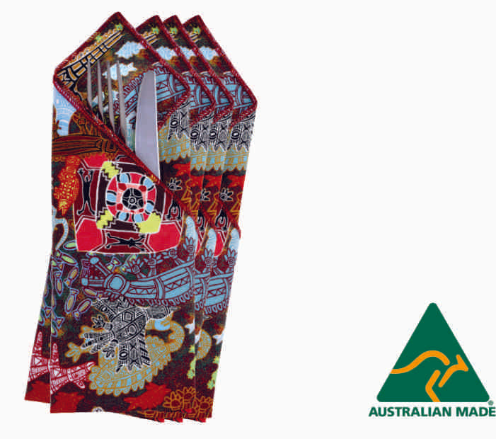 Art Down Under Aboriginal Napkins (Set of 4) - Fair Dinkum Gifts