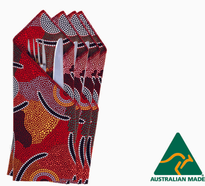 Art Down Under Aboriginal Napkins (Set of 4) - Fair Dinkum Gifts