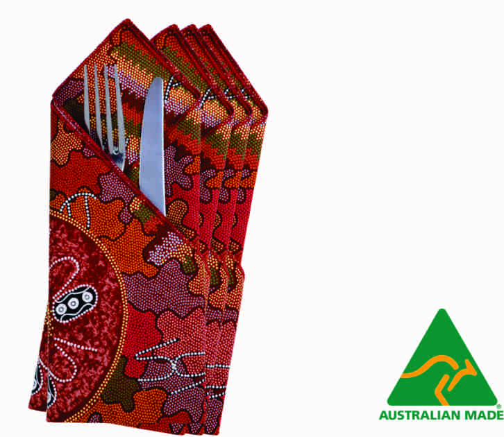Art Down Under Aboriginal Napkins (Set of 4) - Fair Dinkum Gifts