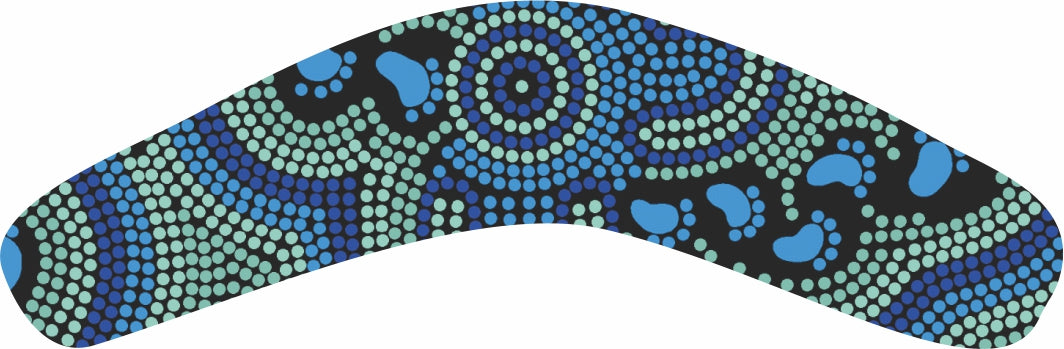 Wooden Magnet (Australian Made) Boomerang Shape - On Walkabout By Karen Taylor