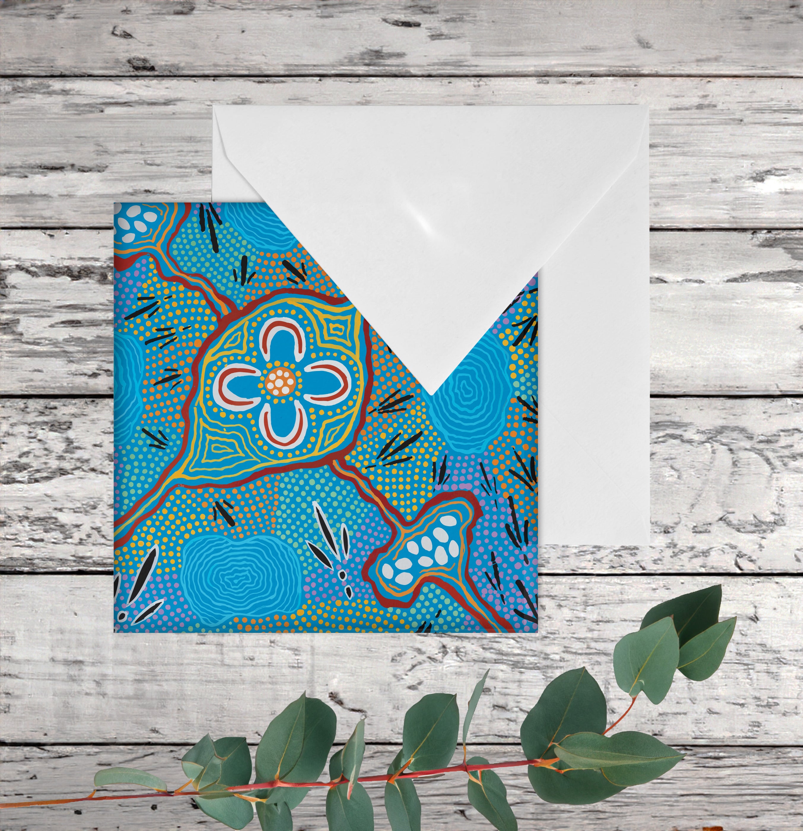 Greeting Card - Bush Tucker Gathering By Glenny Naden — Bulurru Shop