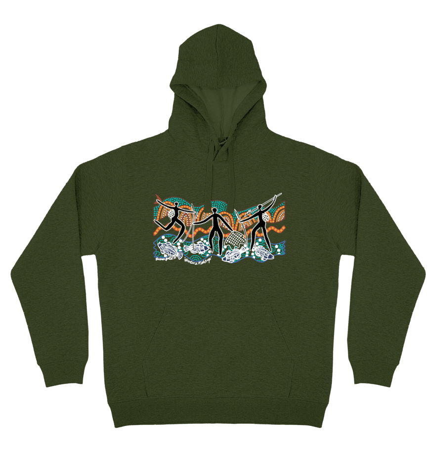 Adults Cozy Hoodie - Hunters Fish Trap By Susan Betts