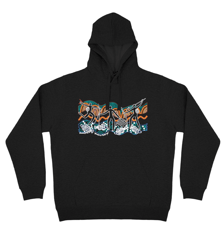 Adults Cozy Hoodie - Hunters Fish Trap By Susan Betts