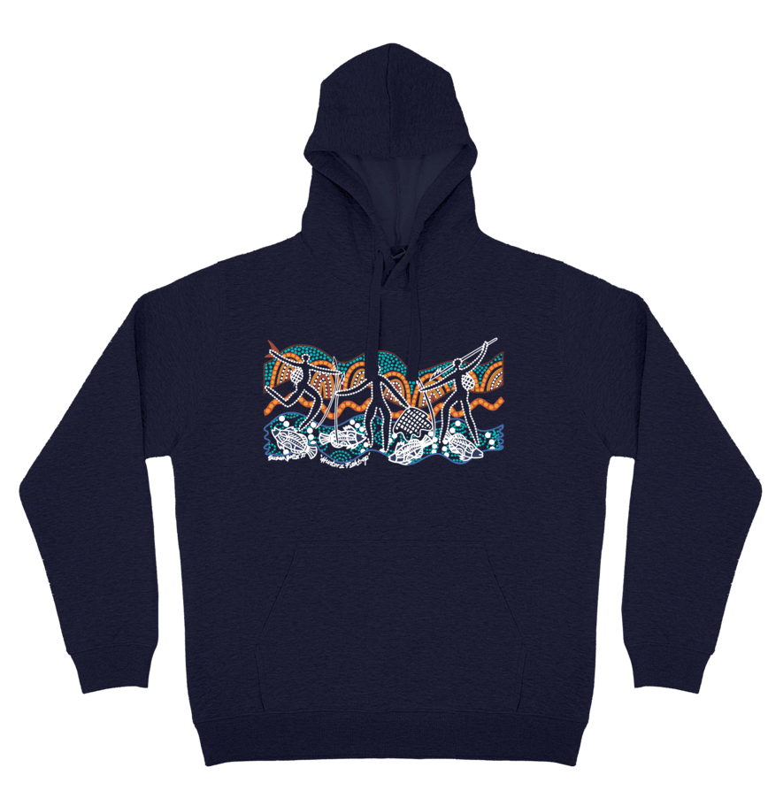 Adults Cozy Hoodie - Hunters Fish Trap By Susan Betts