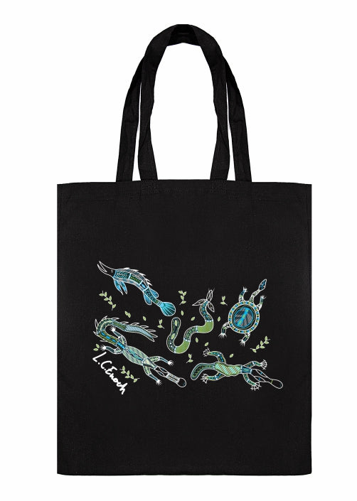 Shopping Tote Bag - Freshwater Totems By Louis Enoch