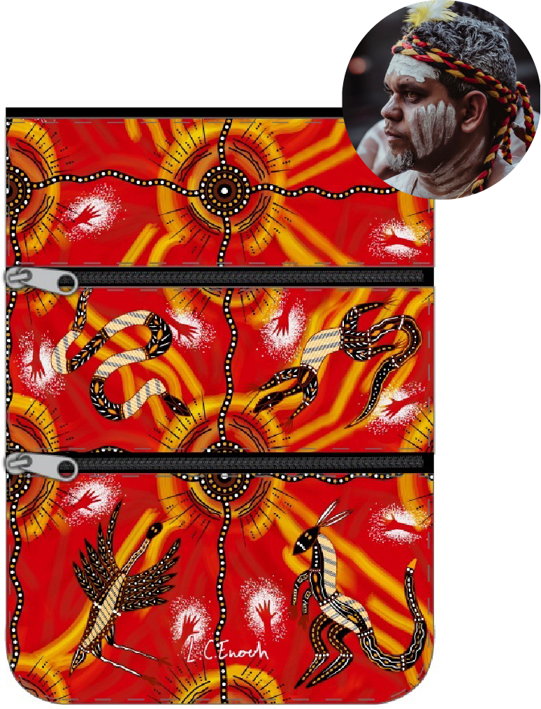 Compartment Zip Bag - Meeting Place Fire By Louis Enoch