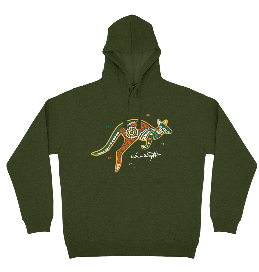 Adults Cozy Hoodie Wawi (Red Kangaroo) By Nina Wright — Bulurru Shop