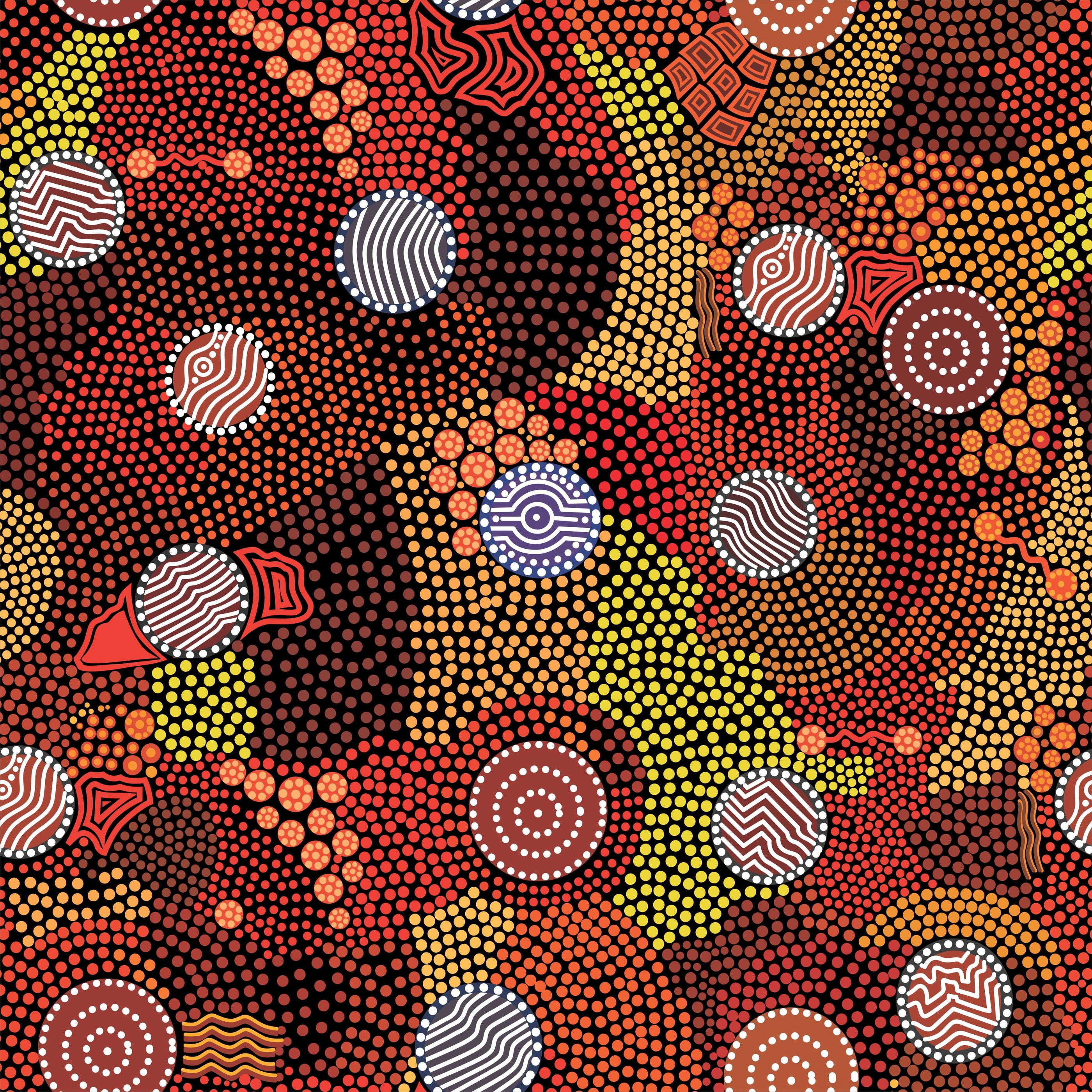 Upper Bullawa Aboriginal Pattern Fabric | Australia Indigenous Patterns ...