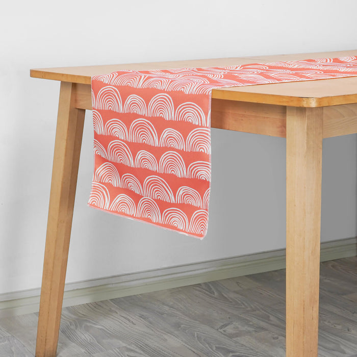 Waste2Wear Table Runner Rainbow Coral