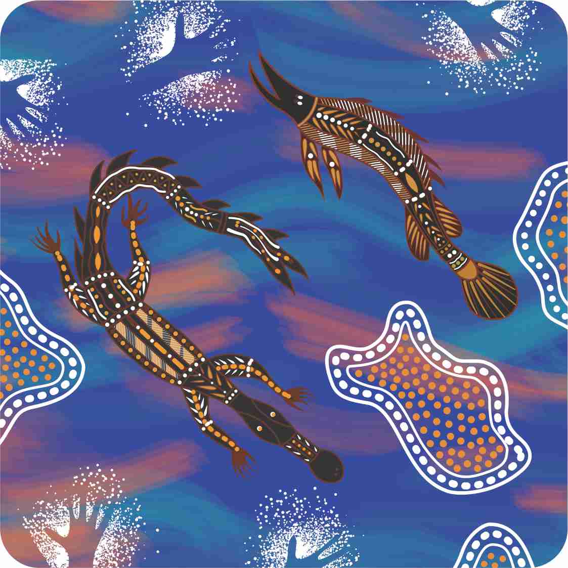 Aboriginal Ceramic Coasters By Louis Enoch