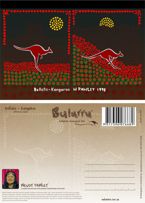 Bulurru 3D Postcard By Wendy Pawley - Bellata Kangaroo