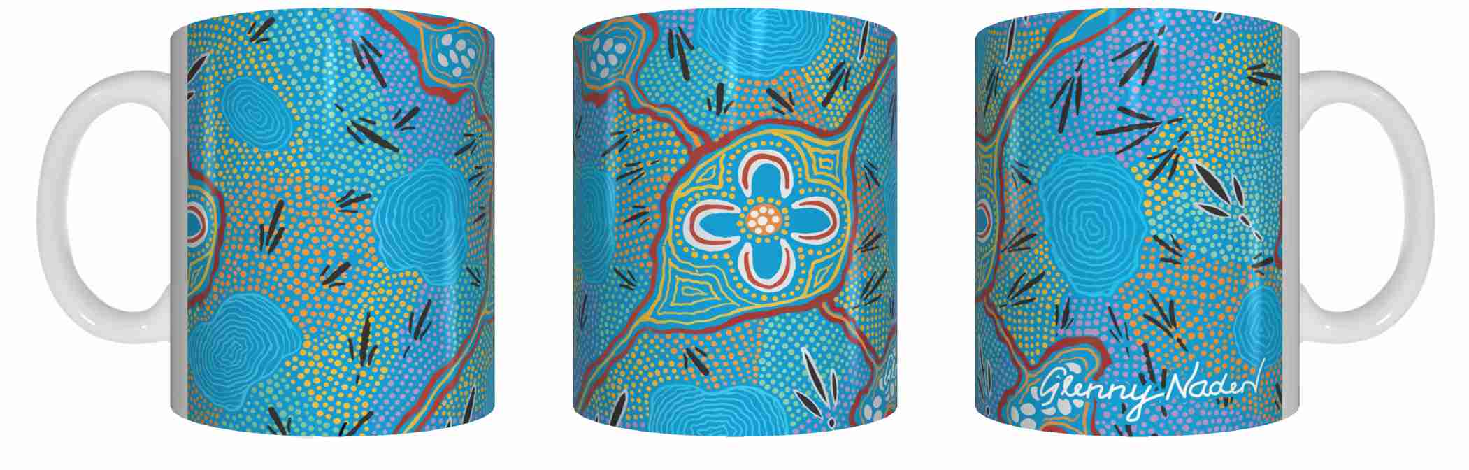 Bush Tucker Gathering - Aboriginal Design Ceramic Mug in Gift Box