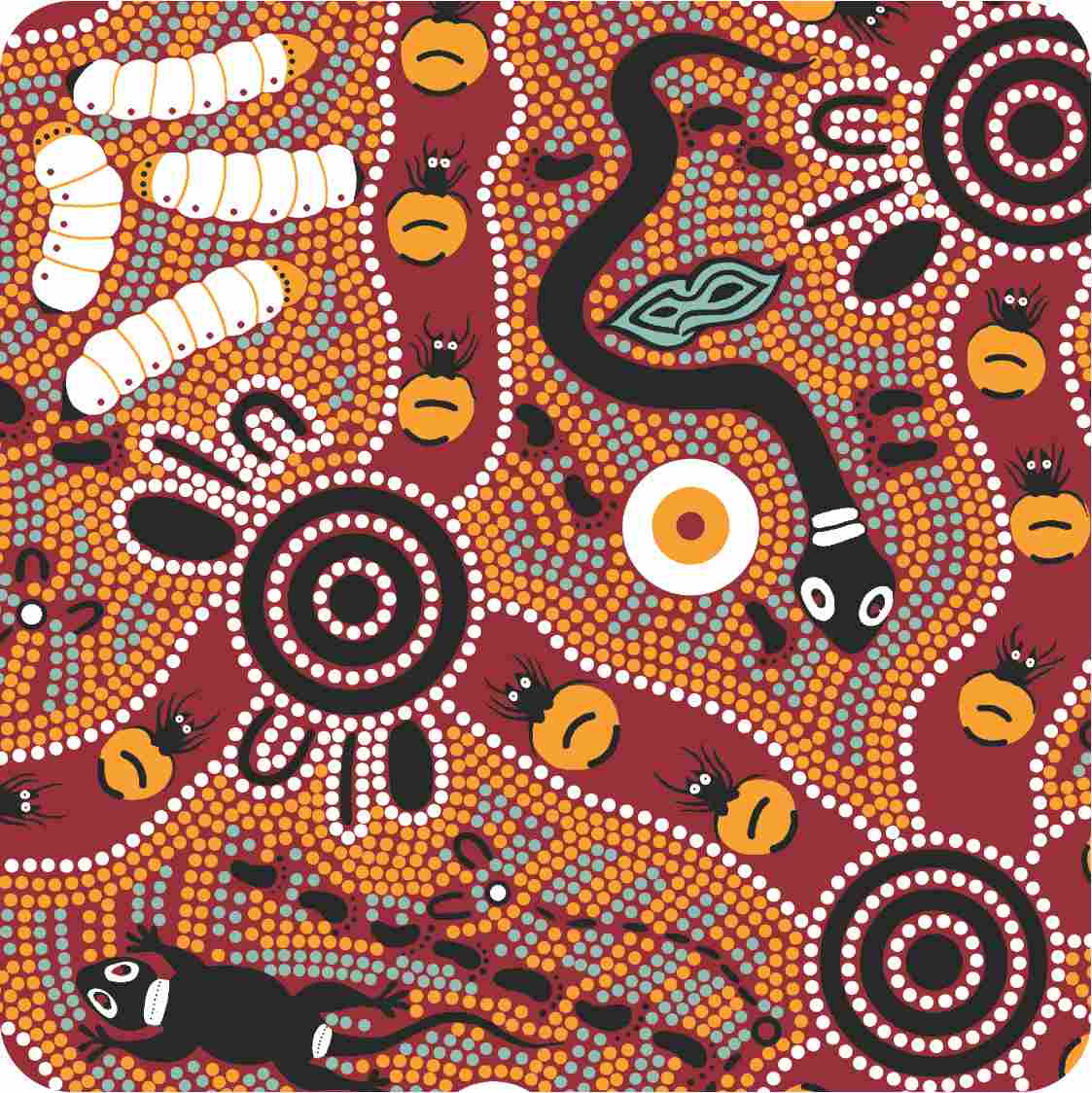 Aboriginal Ceramic Coasters By Julie Paige