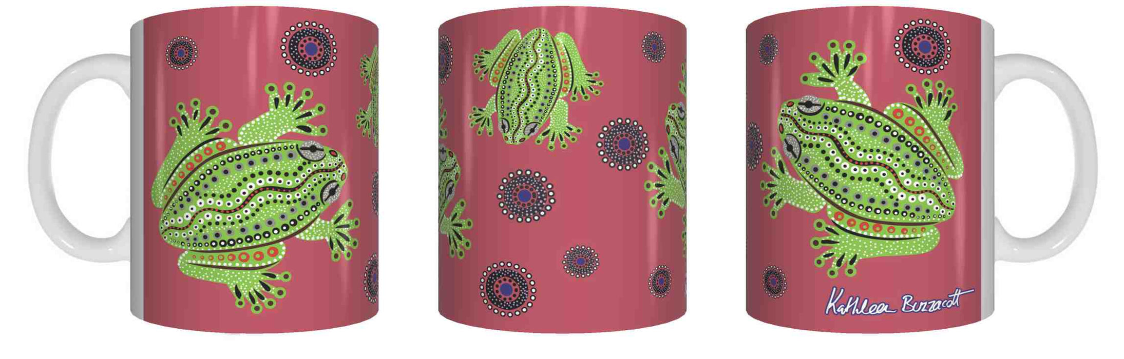 Centralian Tree Frog - Aboriginal Design Ceramic Mug in Gift Box