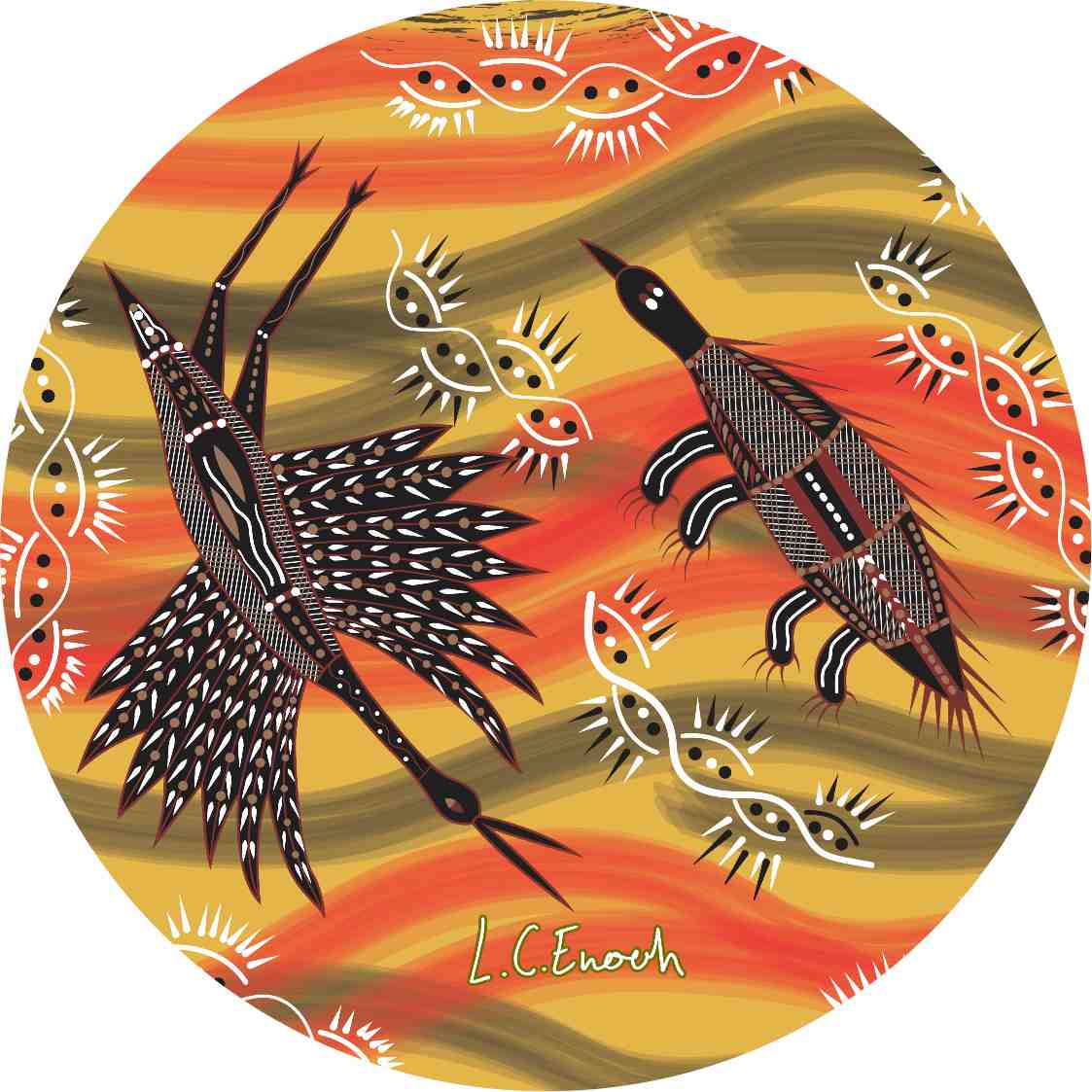 Aboriginal Ceramic Coasters By Louis Enoch