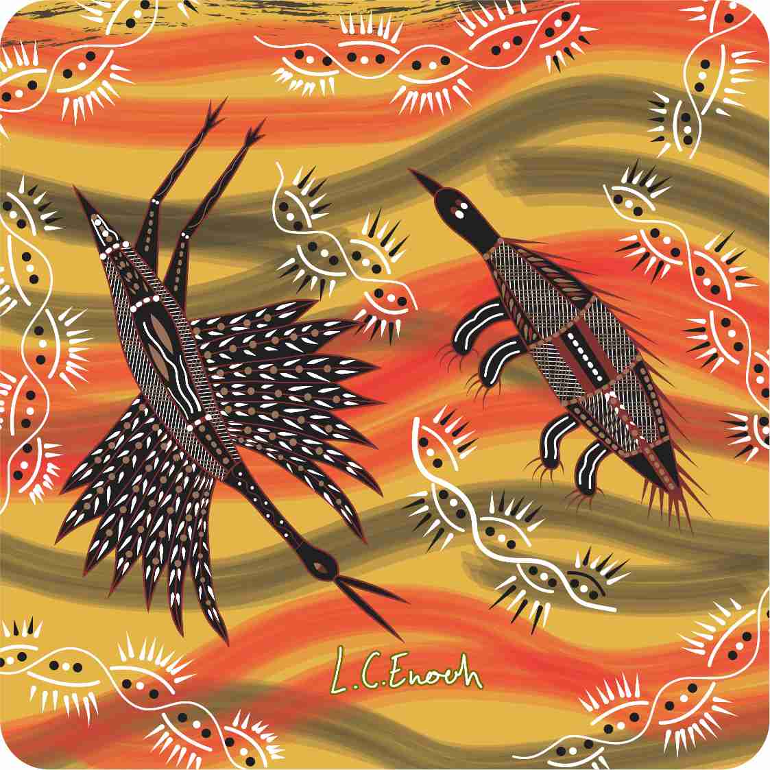 Aboriginal Ceramic Coasters By Louis Enoch