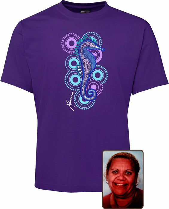 T Shirt ADULT Regular Fit - Debbie Scott, Seahorse Design