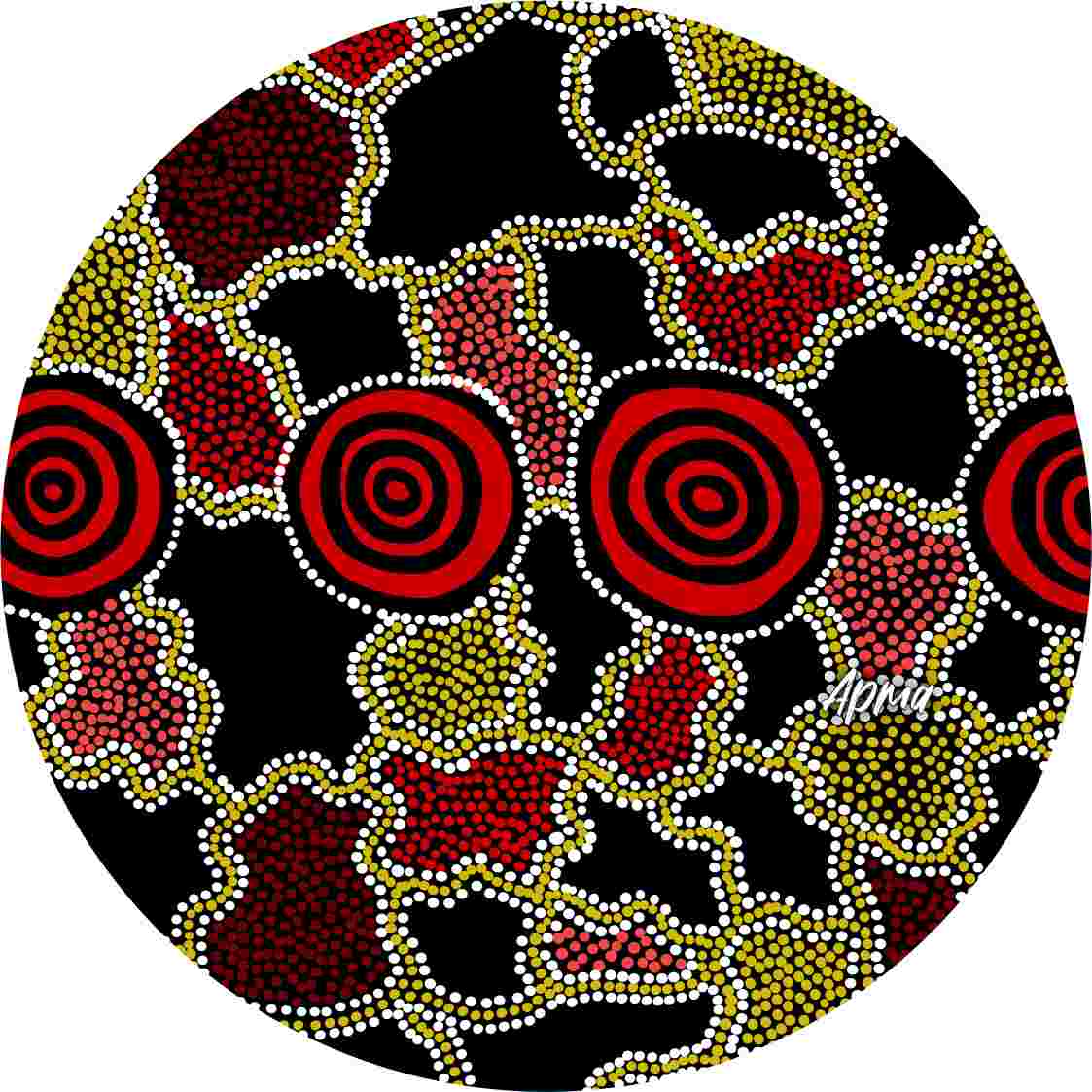 Aboriginal Ceramic Coasters By Merryn Apma