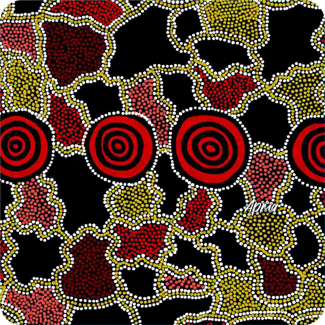 Aboriginal Ceramic Coasters By Merryn Apma