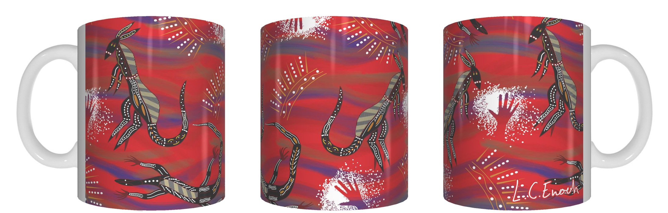 Desert Totems - Aboriginal Design Ceramic Mug in Gift Box