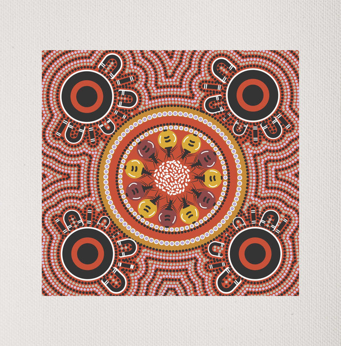 Bulurru Aboriginal Art Canvas Print Unstretched - Digging For Tjala(Honey Ants) By Tanita Paige