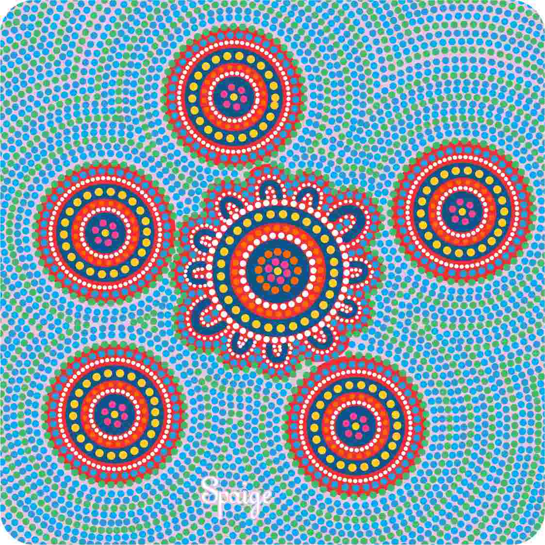 Aboriginal Ceramic Coasters - Family Tree By Shanara Paige