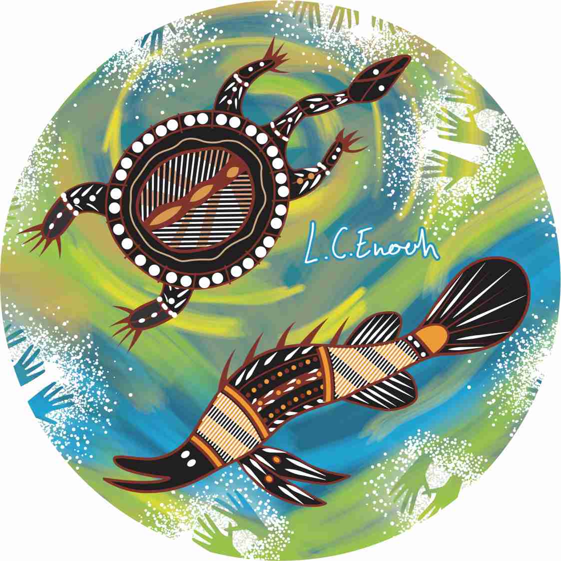 Aboriginal Ceramic Coasters By Louis Enoch