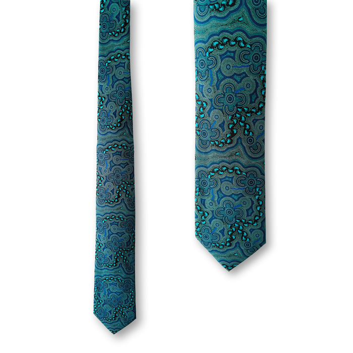 Bulurru Silk Tie - On Walkabout Blue