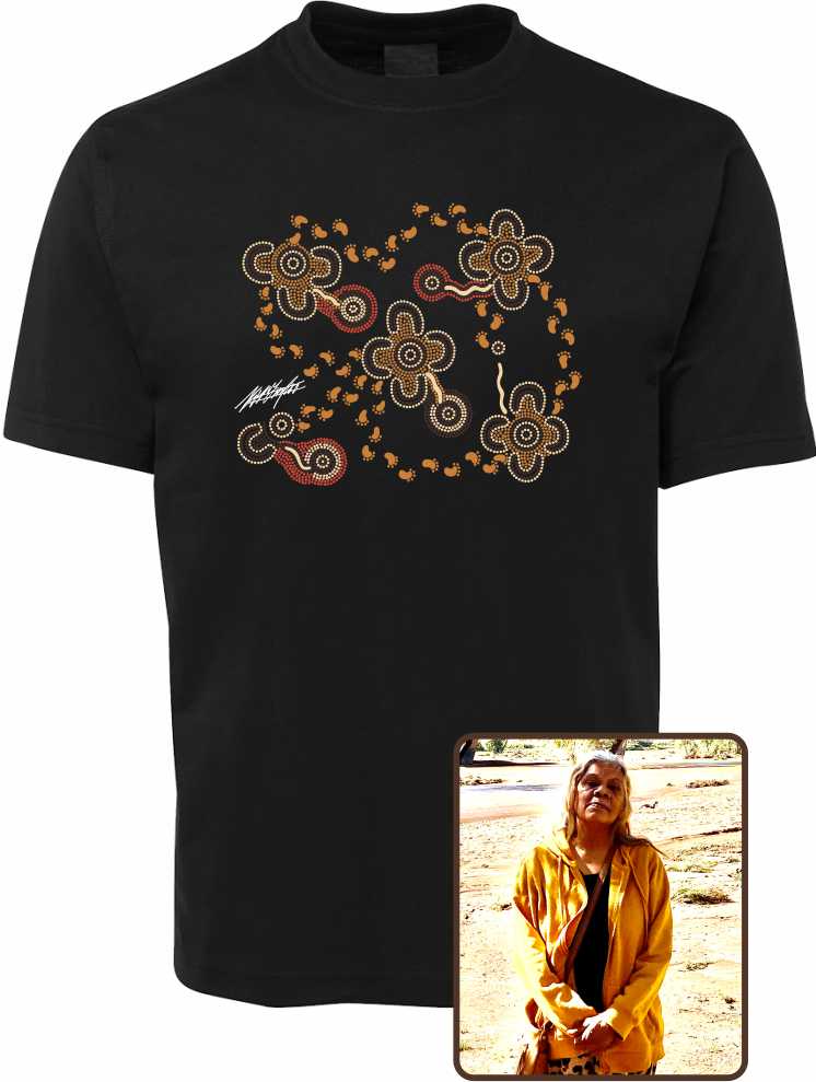 T Shirt ADULT Regular Fit - Karen Taylor, On Walkabout Ochre Design