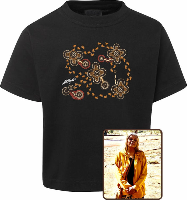 T Shirt Kids Regular Fit - Karen Taylor, On Walkabout Ochre Design