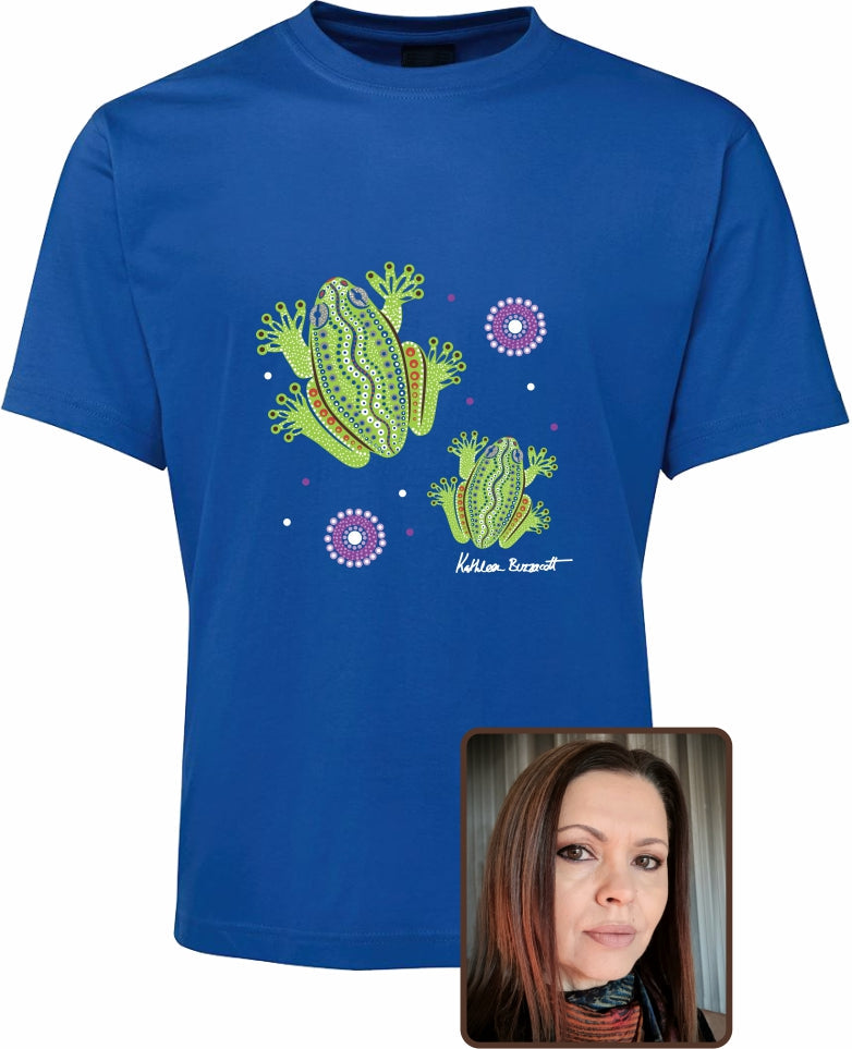 T Shirt ADULT Regular Fit - Kathleen Buzzacott, Centralian Tree Frog Design