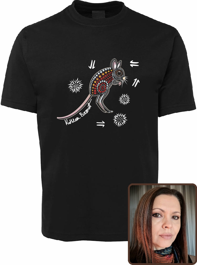 T Shirt ADULT Regular Fit - Kathleen Buzzacott, Spinifex Hopping Mouse Design