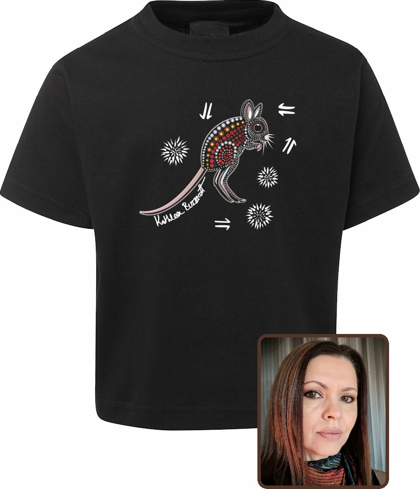 T Shirt Kids Regular Fit - Kathleen Buzzacott, Spinifex Hopping Mouse Design