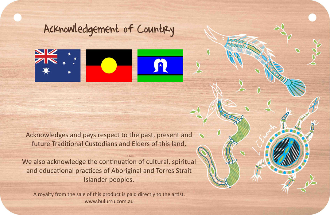 Customised Acknowledgement of Country - 287mm x 187mm