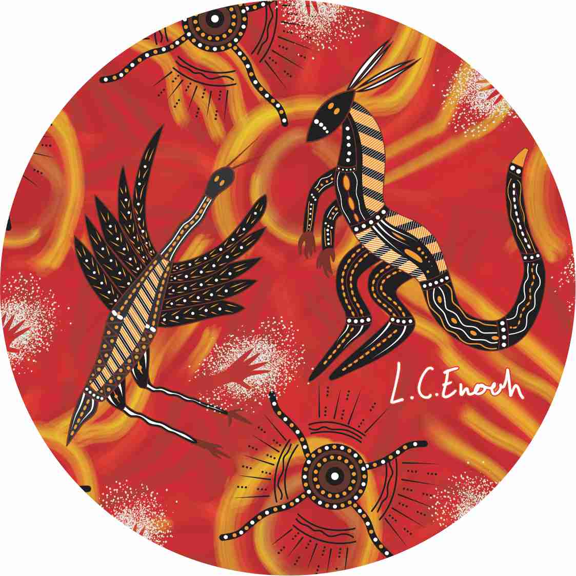 Aboriginal Ceramic Coasters By Louis Enoch