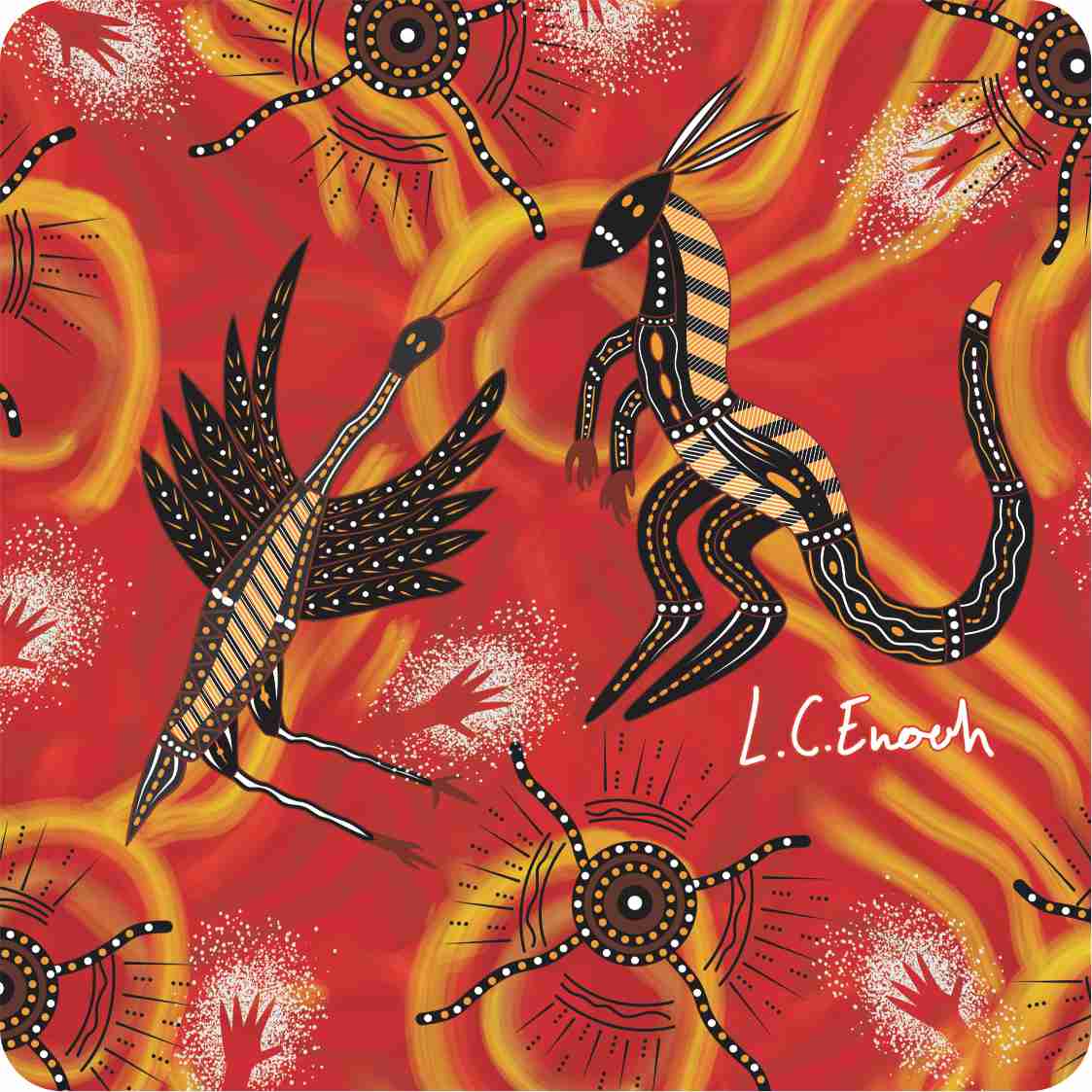 Aboriginal Ceramic Coasters By Louis Enoch