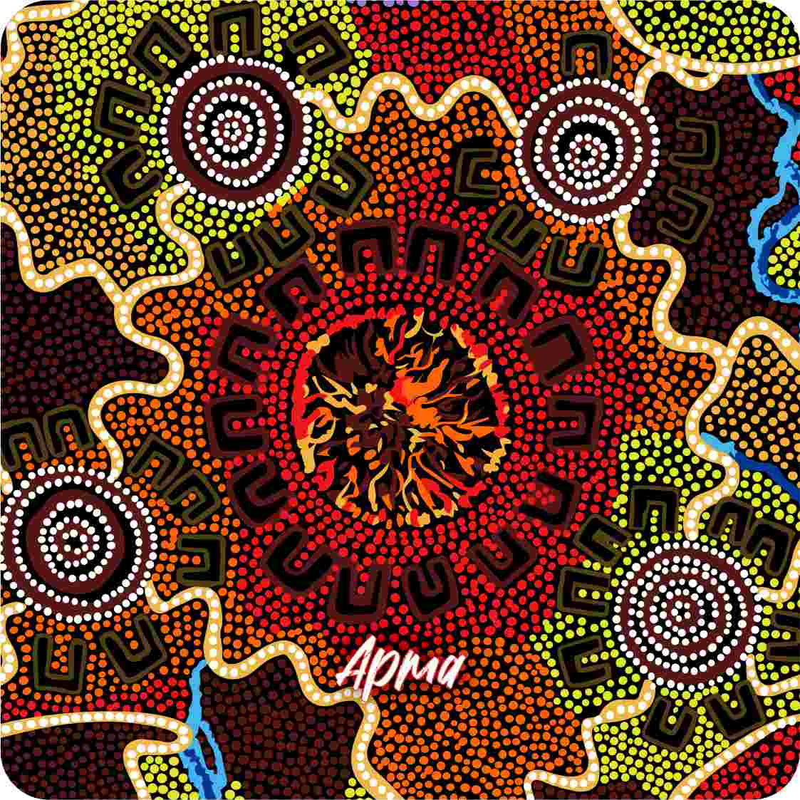Aboriginal Ceramic Coasters By Merryn Apma
