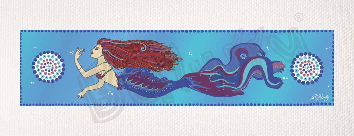 Bulurru Aboriginal Art Canvas Print Unstretched - Mermaid By Alisha Pawley