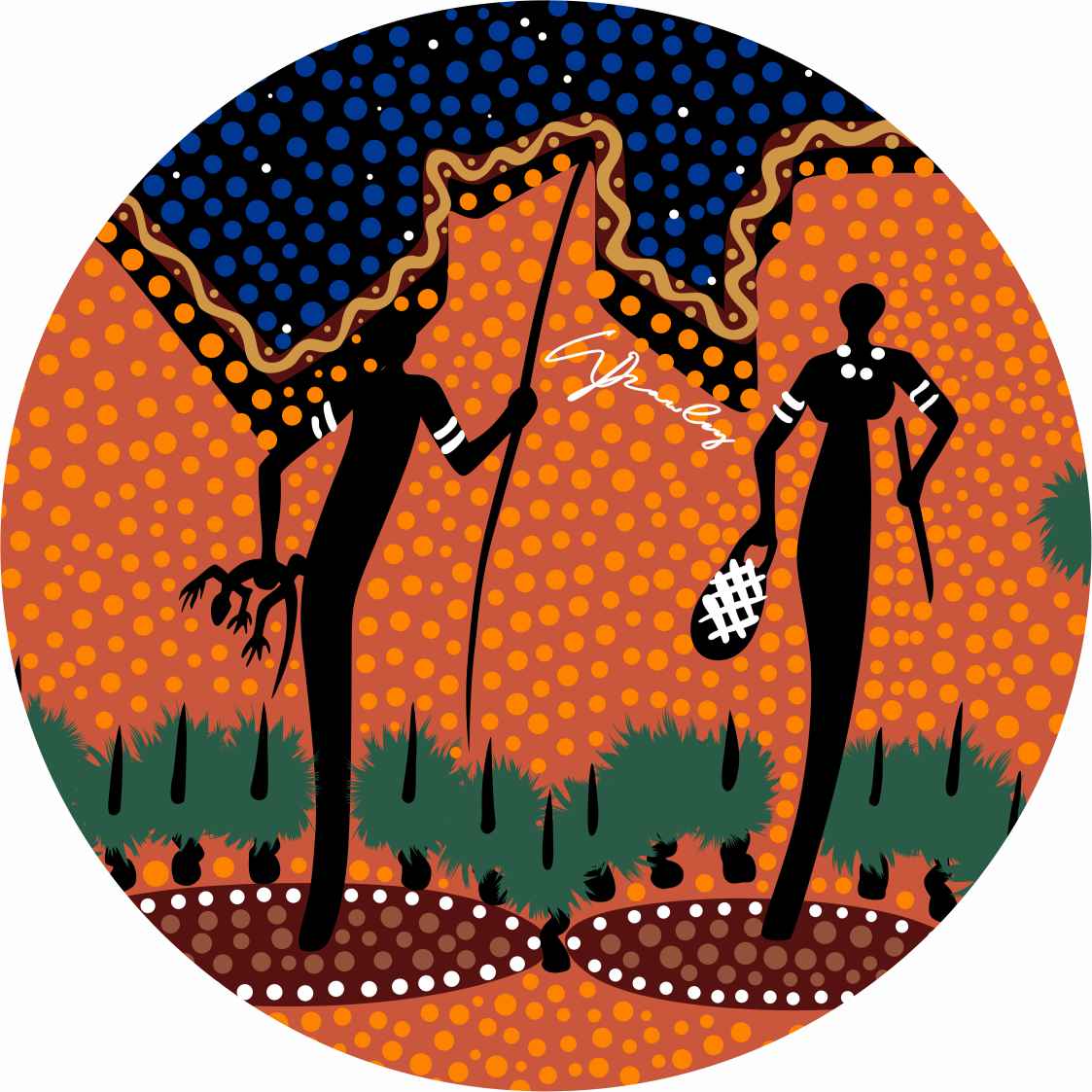 Aboriginal Ceramic Coasters By Wendy Pawley