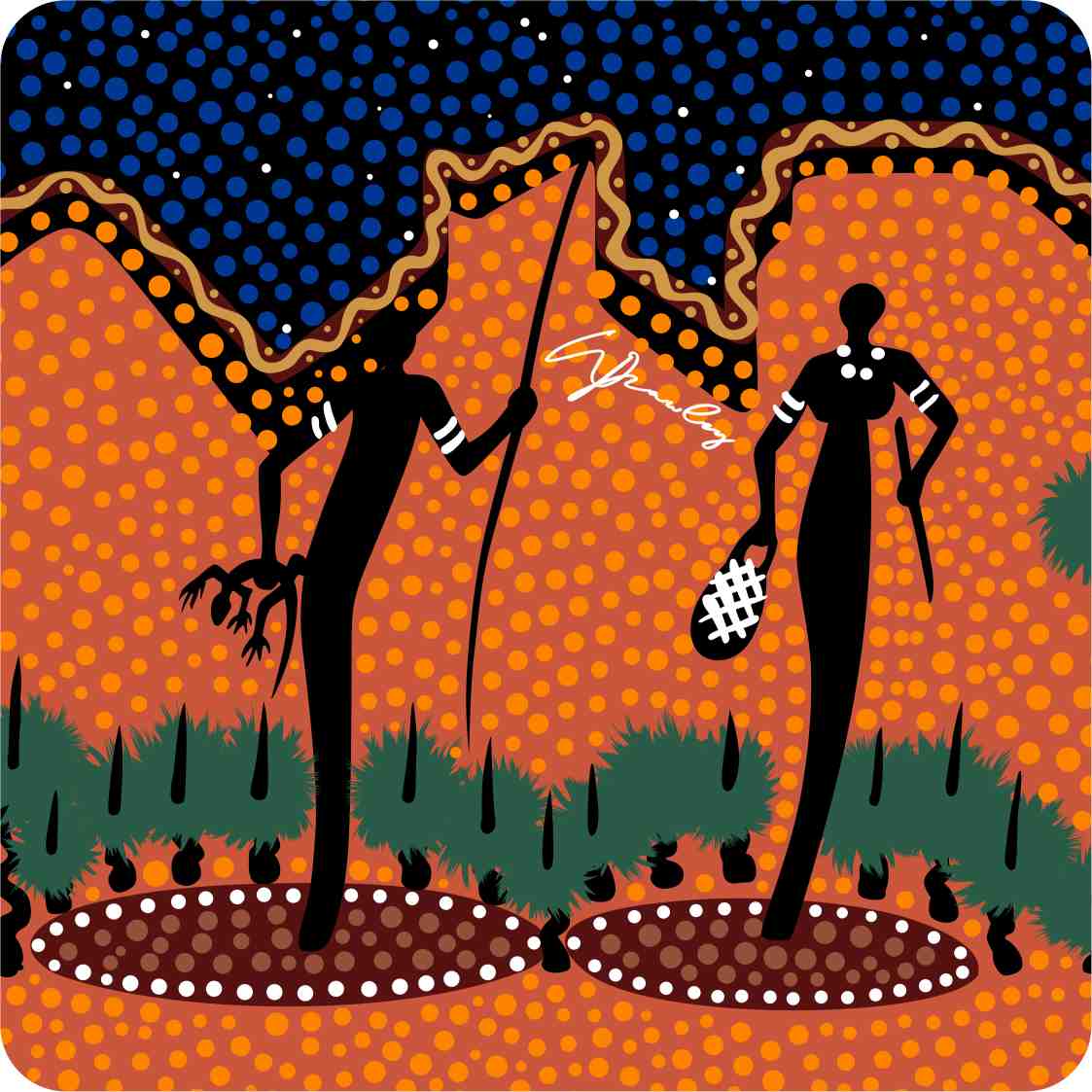 Aboriginal Ceramic Coasters By Wendy Pawley